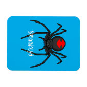 Scary black widow spin cartoon illustratie magneet (Horizontaal)