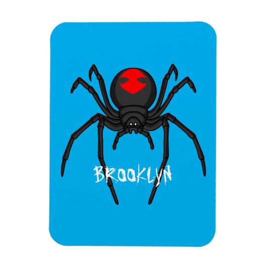 Scary black widow spin cartoon illustratie magneet (Verticaal)