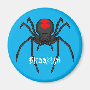 Scary black widow spin cartoon illustratie magneet