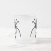 Scary black widow spin cartoon illustratie matglas koffiemok (Center)