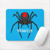 Scary black widow spin cartoon illustratie muismat (Met muis)