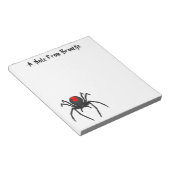 Scary black widow spin cartoon illustratie notitieblok (Schuin)