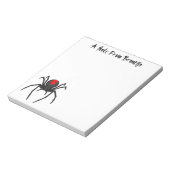 Scary black widow spin cartoon illustratie notitieblok (Linkerzijde)