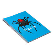 Scary black widow spin cartoon illustratie notitieboek (Rechterzijde)