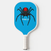 Scary black widow spin cartoon illustratie pickleball paddle (Achterkant)