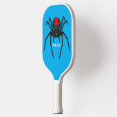 Scary black widow spin cartoon illustratie pickleball paddle (Links)