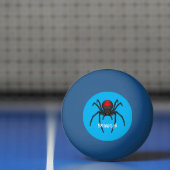 Scary black widow spin cartoon illustratie pingpongbal (Net)