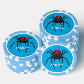 Scary black widow spin cartoon illustratie poker chips (Opstapeling)