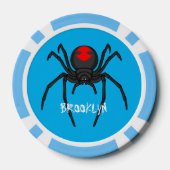 Scary black widow spin cartoon illustratie poker chips (Achterkant)