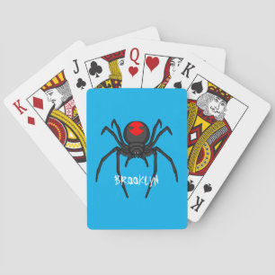 Scary black widow spin cartoon illustratie pokerkaarten