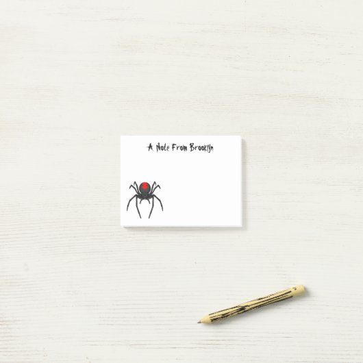Scary black widow spin cartoon illustratie post-it® notes (Op bureau)