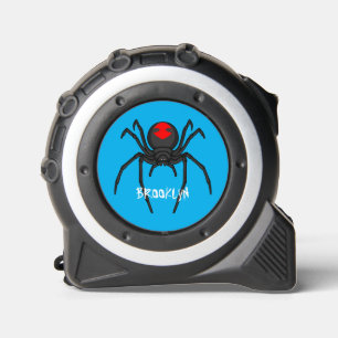 Scary black widow spin cartoon illustratie rolmaat