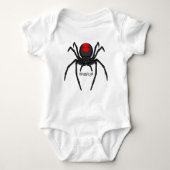 Scary black widow spin cartoon illustratie romper (Voorkant)