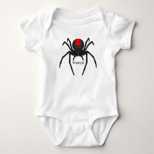 Scary black widow spin cartoon illustratie romper