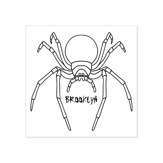 Scary black widow spin cartoon illustratie rubberstempel (Afrduk)
