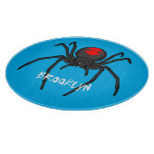 Scary black widow spin cartoon illustratie snijplank (Hoek)