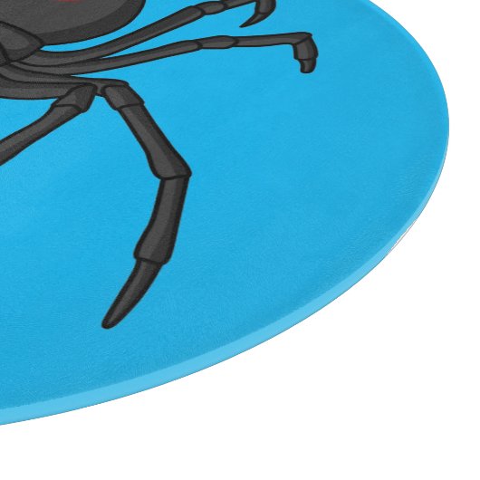 Scary black widow spin cartoon illustratie snijplank (Hoek)