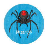 Scary black widow spin cartoon illustratie snijplank (Voorkant)