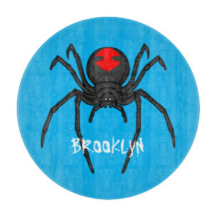 Scary black widow spin cartoon illustratie snijplank