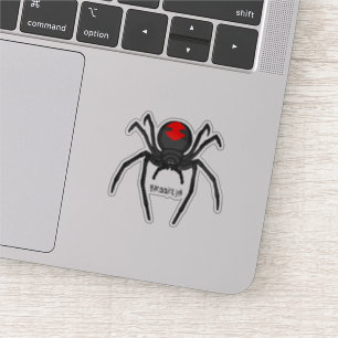 Scary black widow spin cartoon illustratie sticker