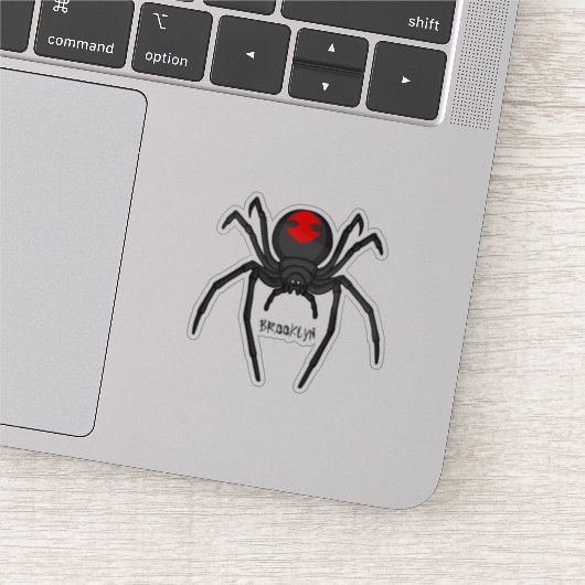 Scary black widow spin cartoon illustratie sticker (Detail)