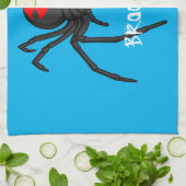 Scary black widow spin cartoon illustratie theedoek (Gevouwen)