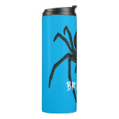 Scary black widow spin cartoon illustratie thermosbeker (Gedraaid links)