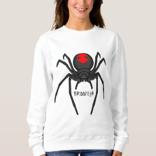 Scary black widow spin cartoon illustratie trui