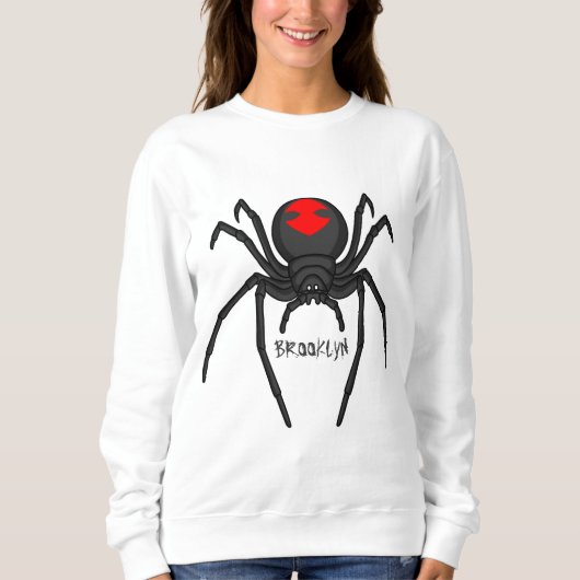 Scary black widow spin cartoon illustratie trui (Voorkant)