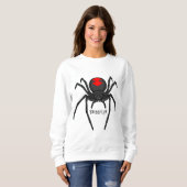 Scary black widow spin cartoon illustratie trui (Voorkant volledig)
