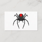 Scary black widow spin cartoon illustratie visitekaartje (Achterkant)