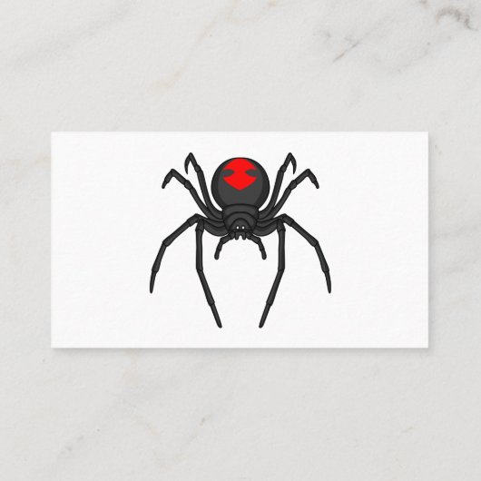 Scary black widow spin cartoon illustratie visitekaartje (Achterkant)