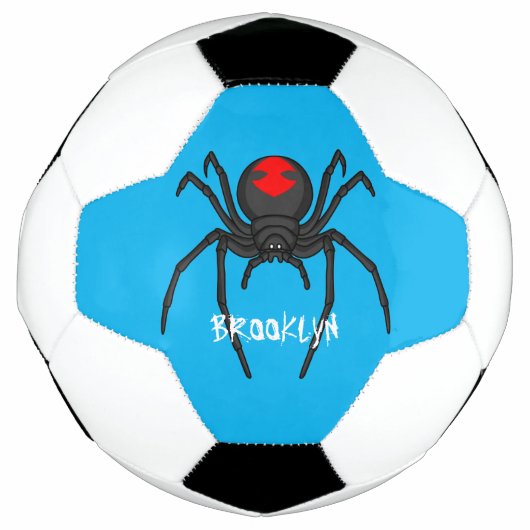 Scary black widow spin cartoon illustratie voetbal (Voorkant)