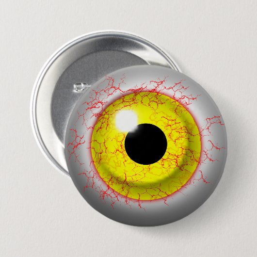 Scary Bloodshot Zombie Eye Novelty Ronde Button 7,6 Cm (Voorkant /achterkant)