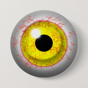 Scary Bloodshot Zombie Eye Novelty Ronde Button 7,6 Cm