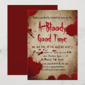  Scary Bloody Splatter Halloween Party Kaart (Voorkant / Achterkant)