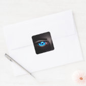 Scary Blue Eye Spooky Halloween Vierkante Sticker (Envelop)