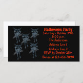 Scary Blue Gremlins Halloween Party Invite (Voorkant / Achterkant)