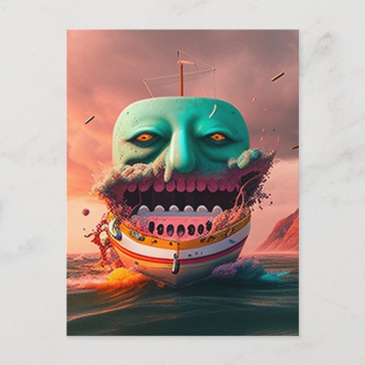 Scary boat briefkaart (Voorkant)