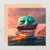 Scary Boat Feestdagenkaart (Voorkant / Achterkant)