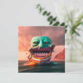 Scary Boat Feestdagenkaart (Staand voorkant)