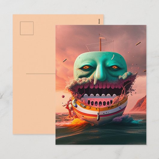 Scary boat feestdagenkaart (Voorkant / Achterkant)