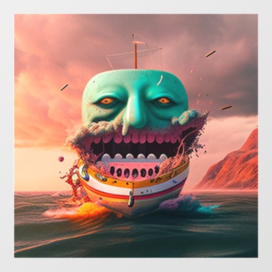 Scary boat raamsticker (Vel)