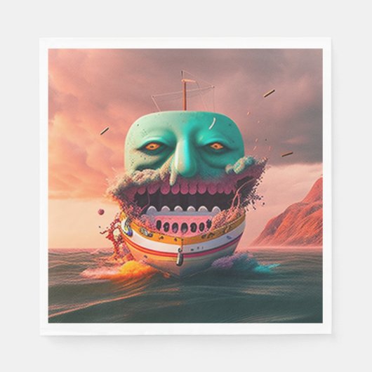 Scary boat servet (Voorkant)