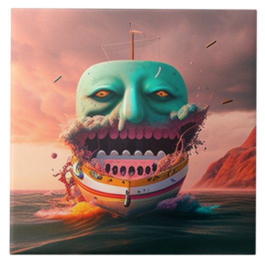 Scary boat tegeltje (Voorkant)