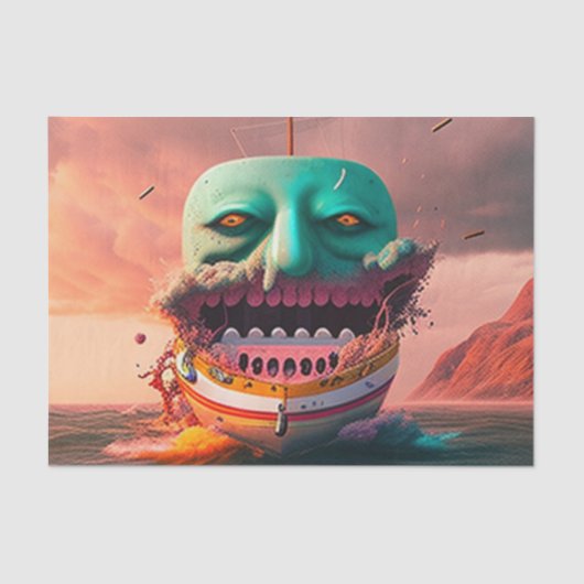 Scary boat tissuepapier (Voorkant)