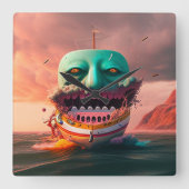 Scary boat vierkante klok (Voorkant)