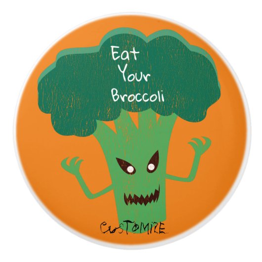 Scary Broccoli Thunder_Cove Keramische Knop (Voorkant)