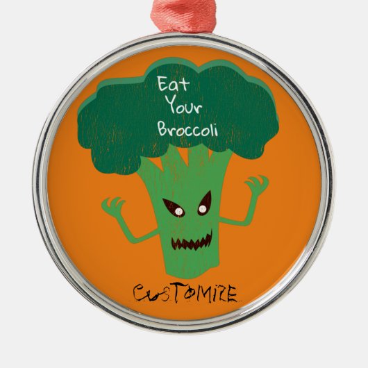 Scary Broccoli Thunder_Cove Metalen Ornament (Voorkant)