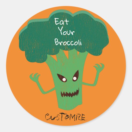 Scary Broccoli Thunder_Cove Ronde Sticker (Voorkant)